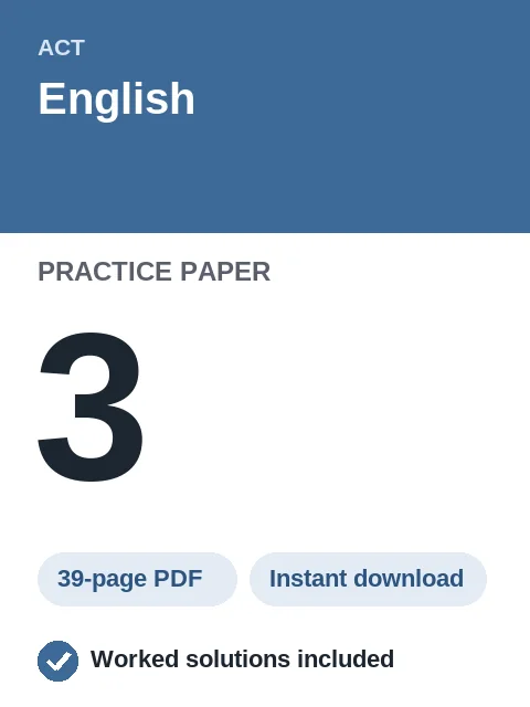 ACT English Practice Paper 3