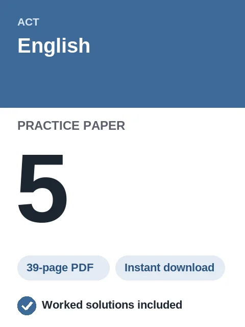 ACT English Practice Paper 5