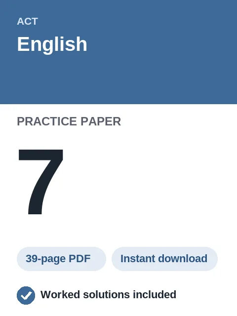 ACT English Practice Paper 7