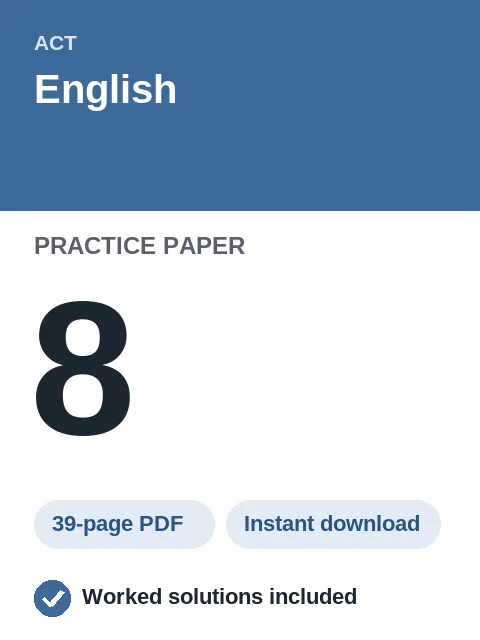 ACT English Practice Paper 8