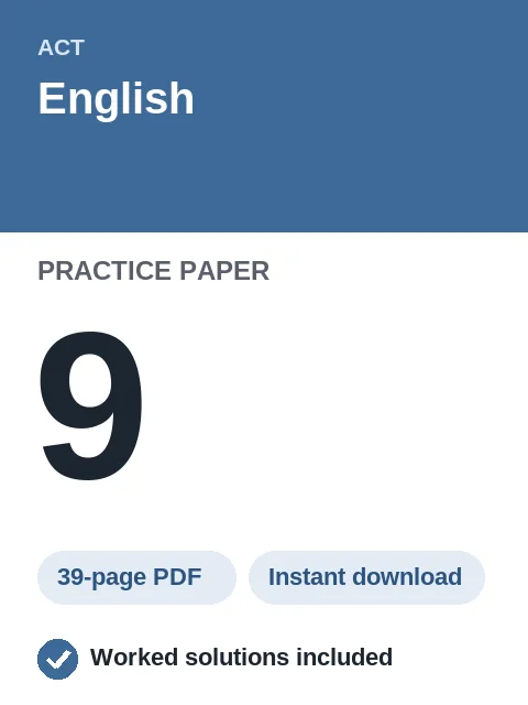 ACT English Practice Paper 9