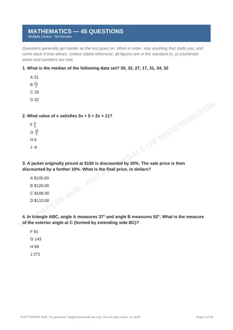 Questions preview