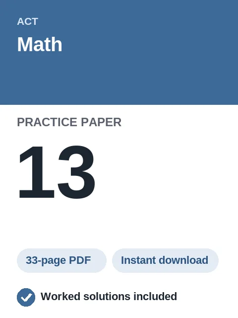 ACT Math Practice Paper 13
