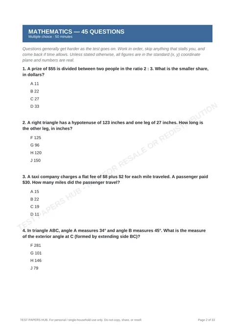 Questions preview