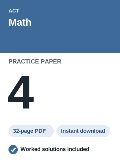 ACT Math Practice Paper 4