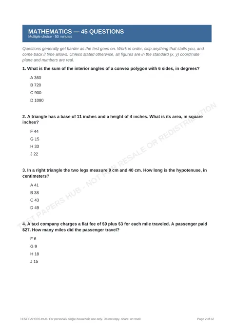 Questions preview