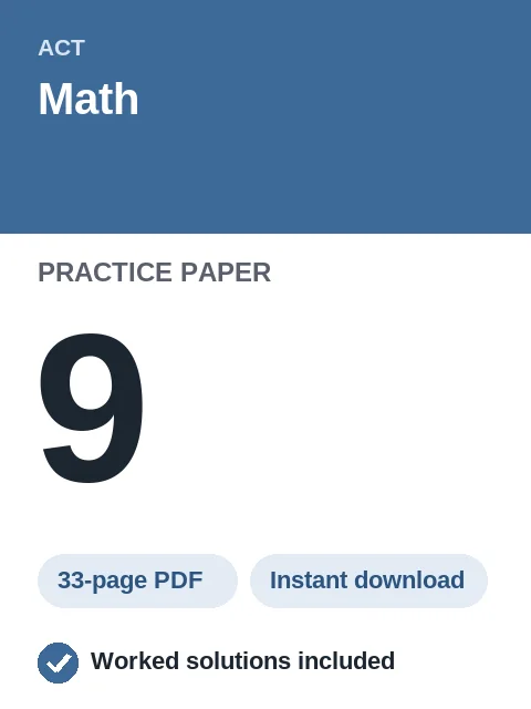 ACT Math Practice Paper 9