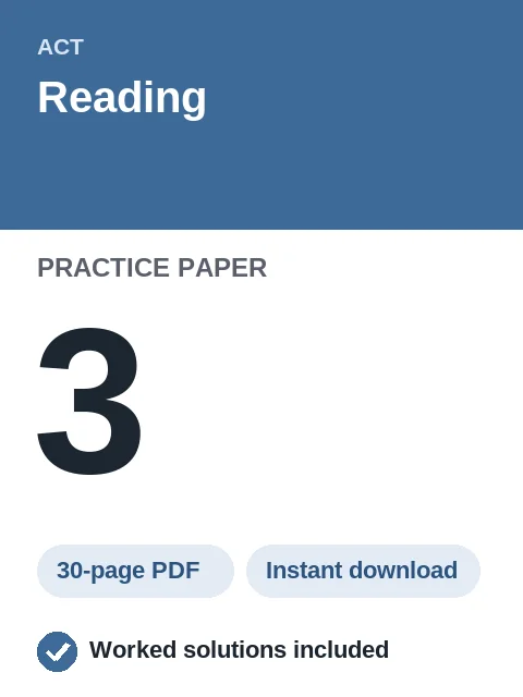 ACT Reading Practice Paper 3
