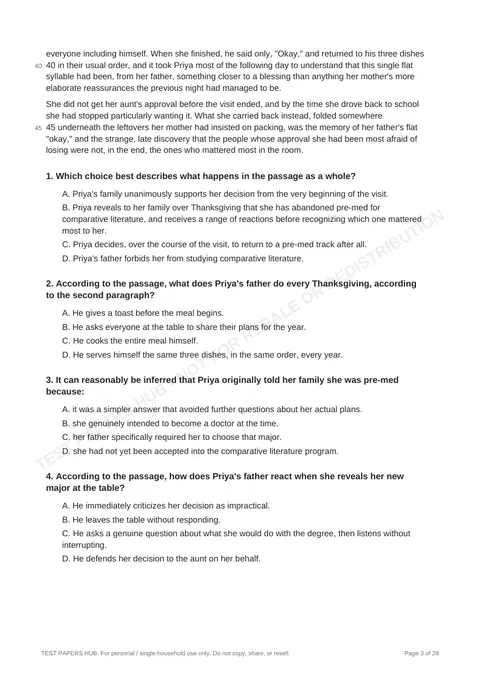 Questions preview