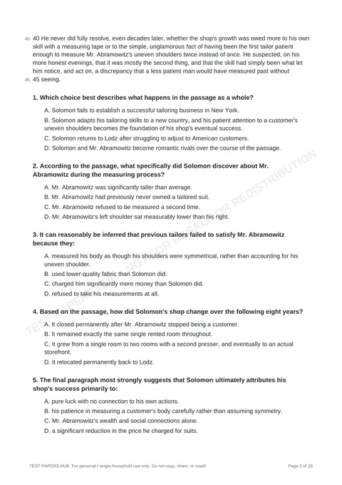 Questions preview