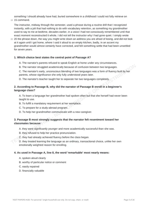 Questions preview