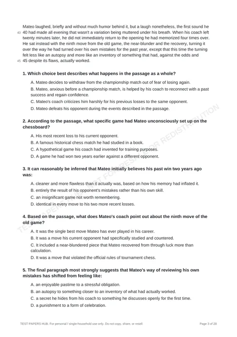 Questions preview