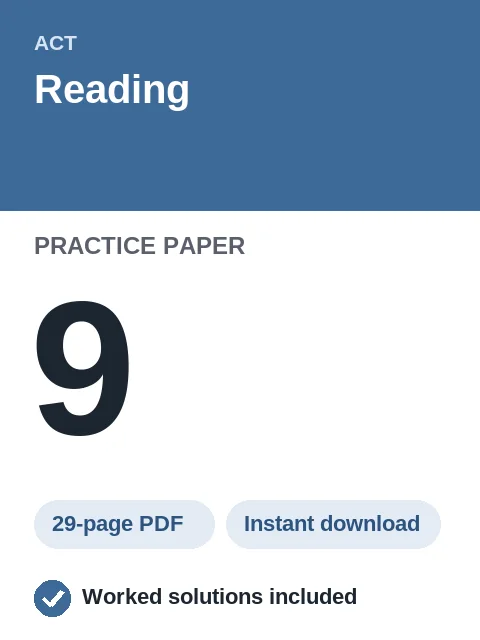 ACT Reading Practice Paper 9