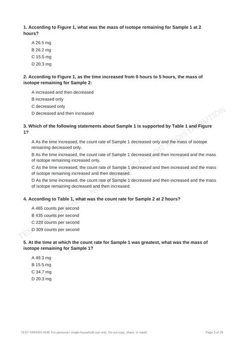 Questions preview