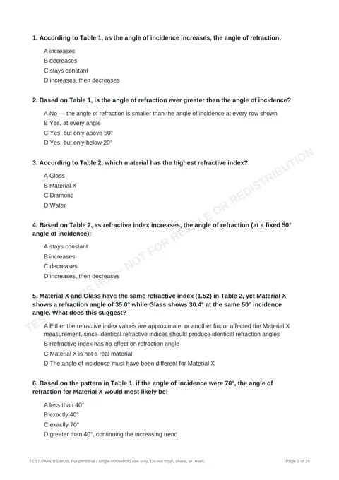 Questions preview