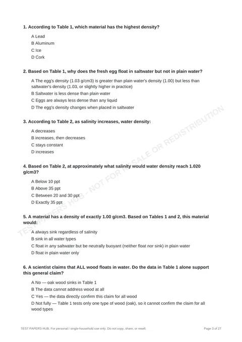 Questions preview