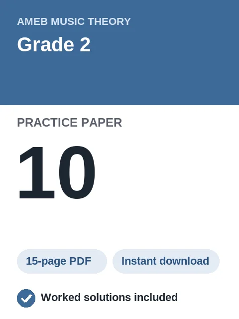 AMEB Music Theory Grade 2 Practice Paper 10