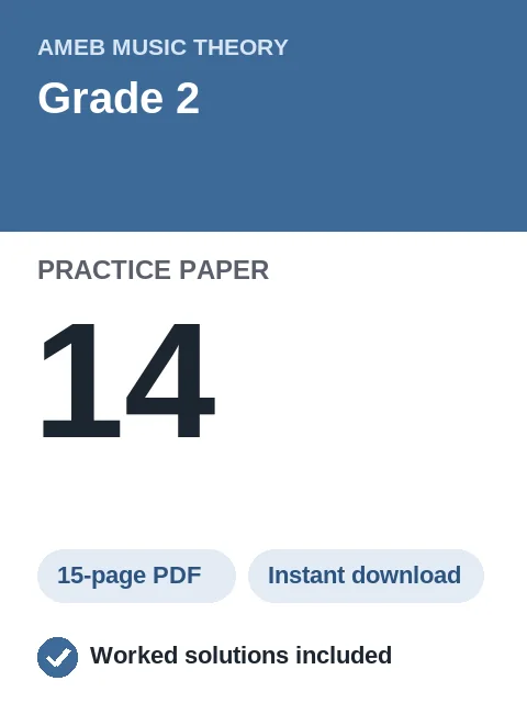 AMEB Music Theory Grade 2 Practice Paper 14