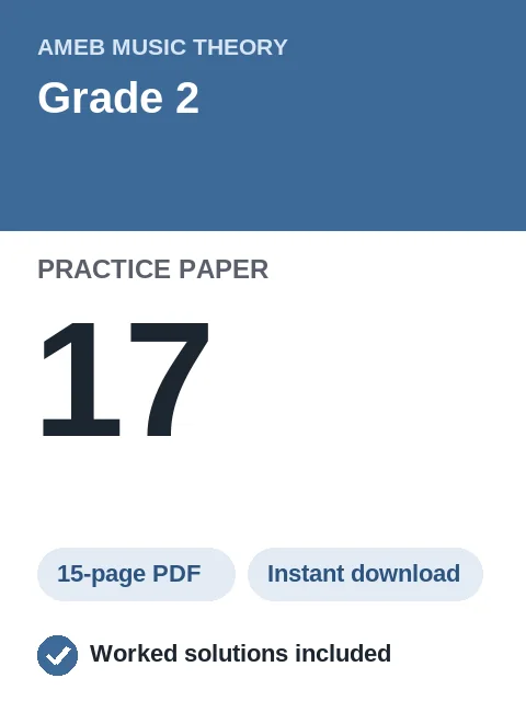 AMEB Music Theory Grade 2 Practice Paper 17