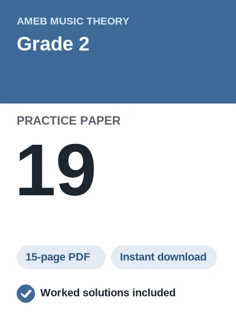 AMEB Music Theory Grade 2 Practice Paper 19