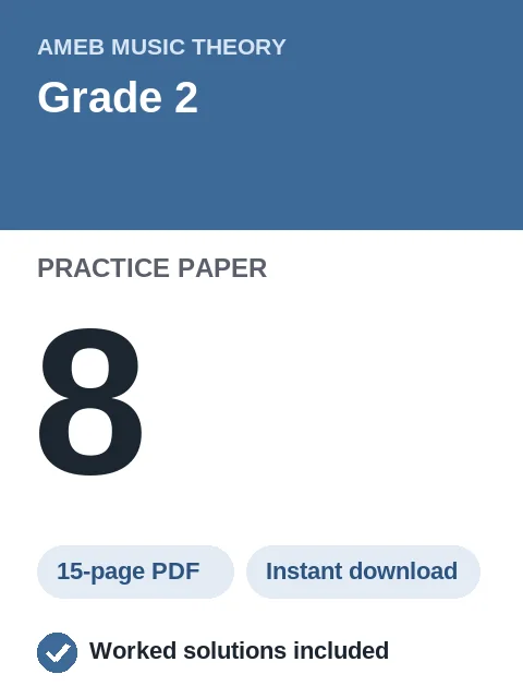 AMEB Music Theory Grade 2 Practice Paper 8