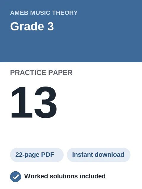 AMEB Music Theory Grade 3 Practice Paper 13