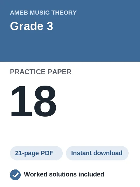 AMEB Music Theory Grade 3 Practice Paper 18