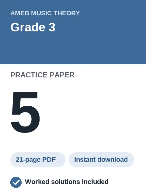 AMEB Music Theory Grade 3 Practice Paper 5