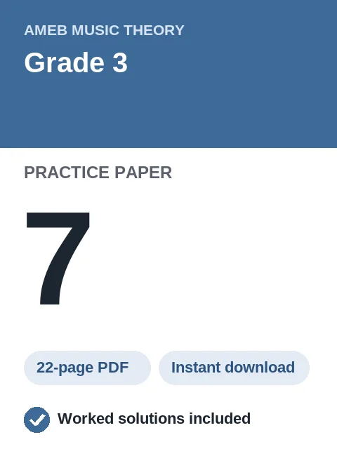AMEB Music Theory Grade 3 Practice Paper 7