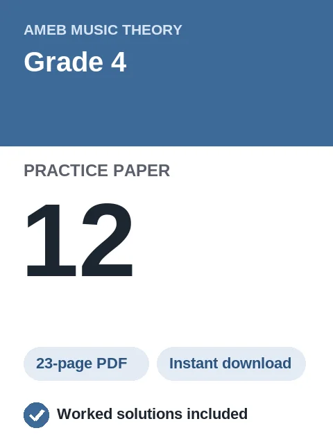 AMEB Music Theory Grade 4 Practice Paper 12