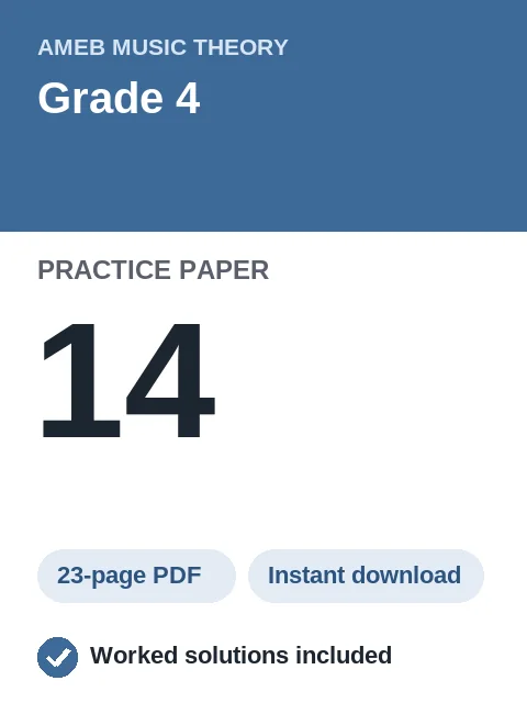 AMEB Music Theory Grade 4 Practice Paper 14