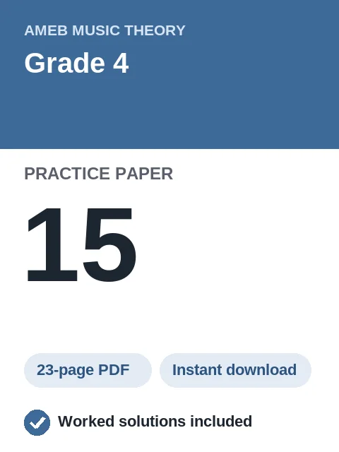 AMEB Music Theory Grade 4 Practice Paper 15