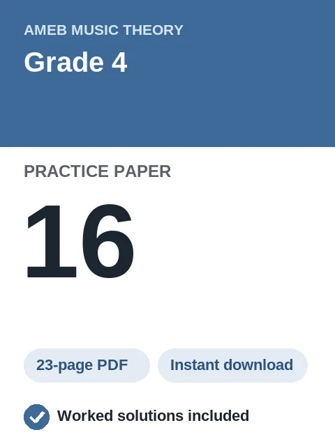 AMEB Music Theory Grade 4 Practice Paper 16