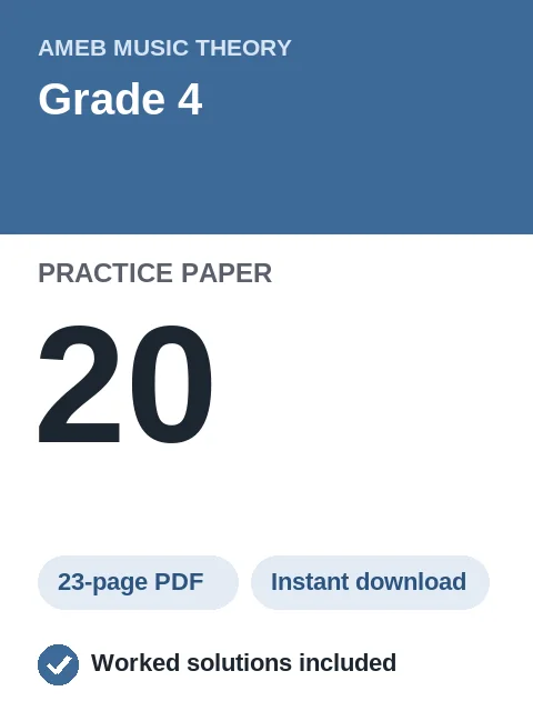 AMEB Music Theory Grade 4 Practice Paper 20