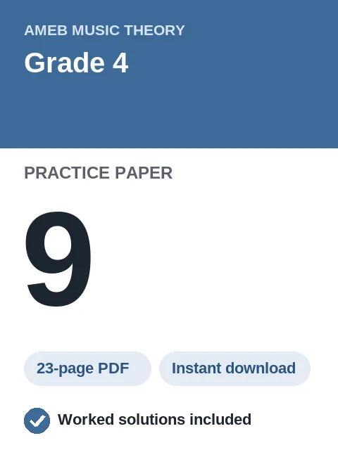 AMEB Music Theory Grade 4 Practice Paper 9