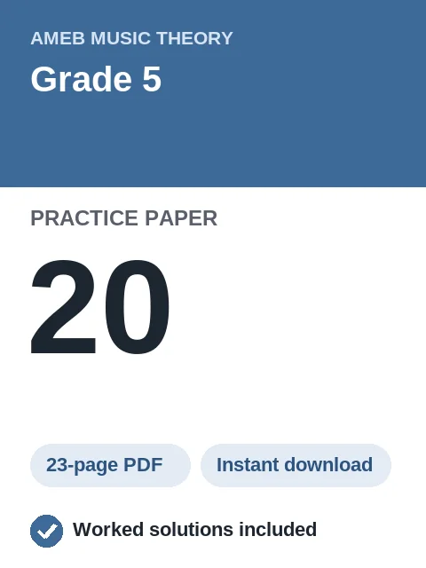 AMEB Music Theory Grade 5 Practice Paper 20