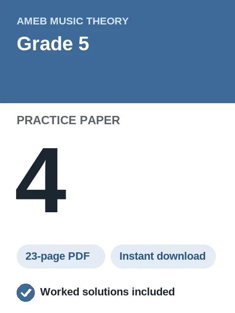 AMEB Music Theory Grade 5 Practice Paper 4