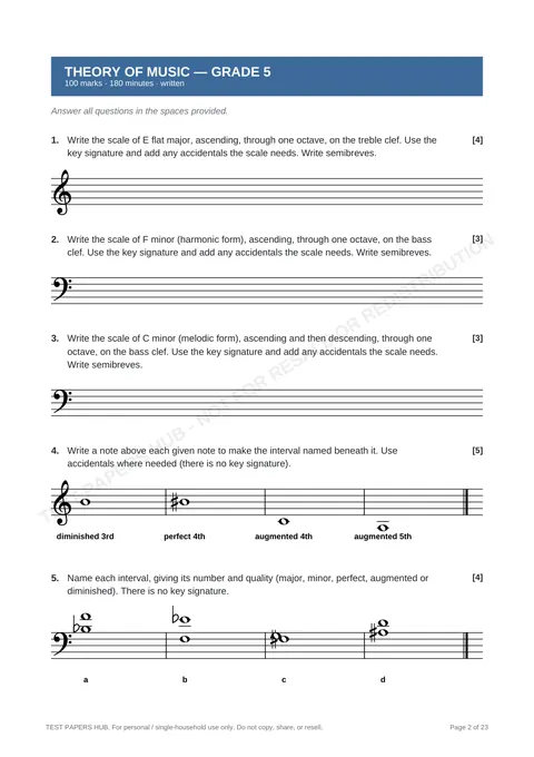 Questions preview