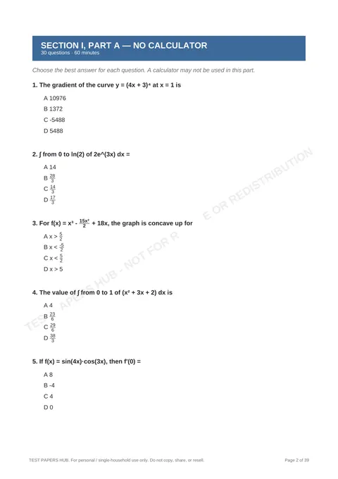 Questions preview