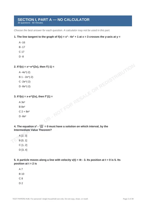 Questions preview