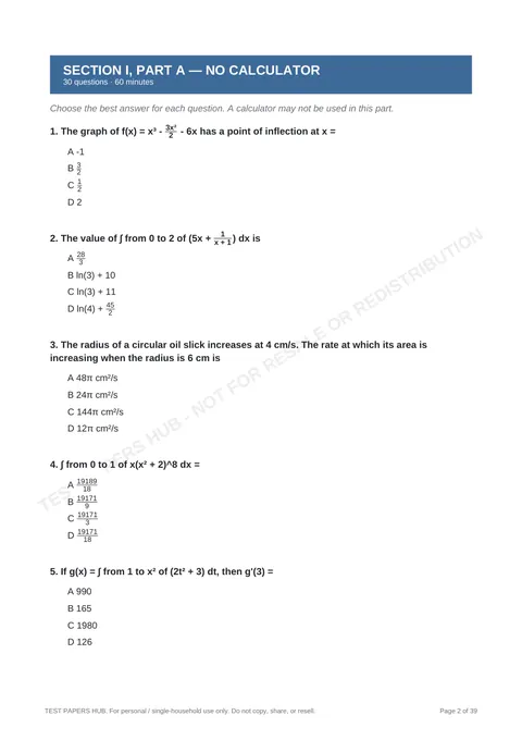 Questions preview