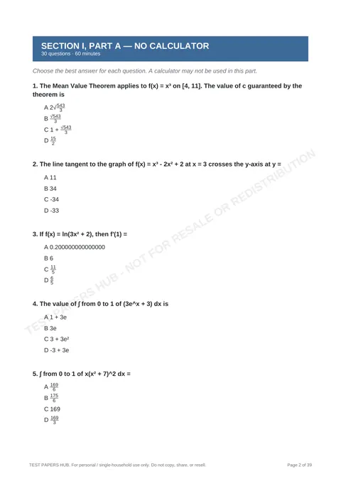Questions preview