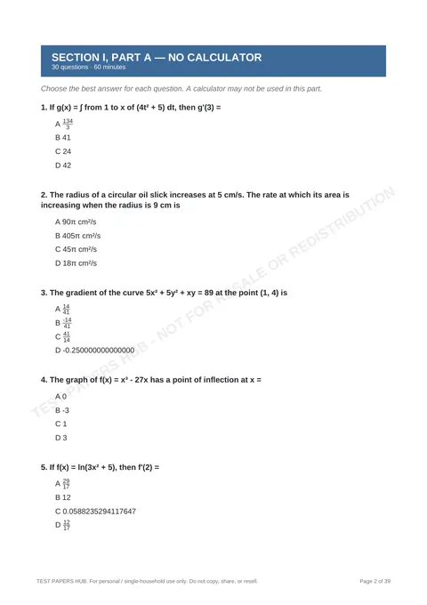 Questions preview