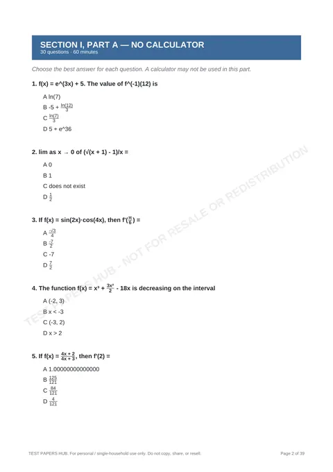 Questions preview