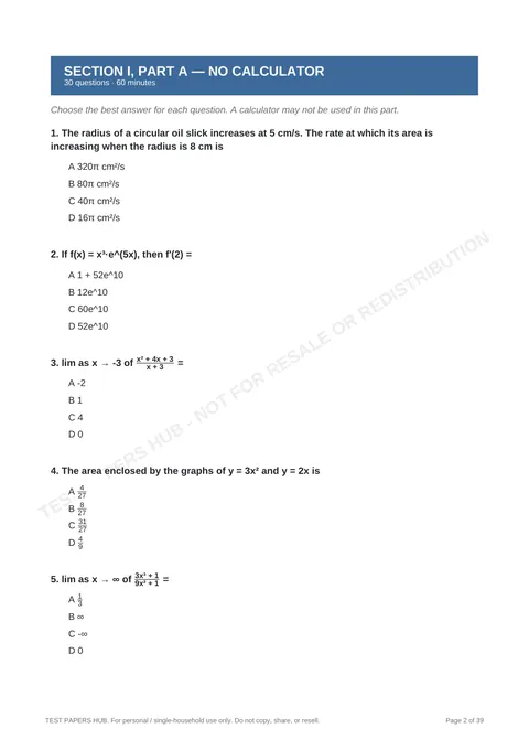 Questions preview