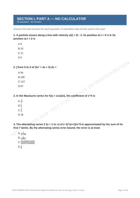 Questions preview