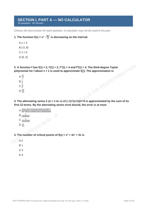 Questions preview