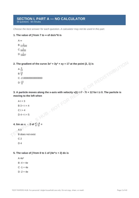 Questions preview