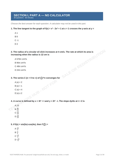 Questions preview