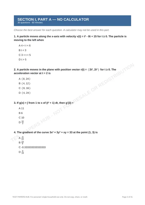 Questions preview
